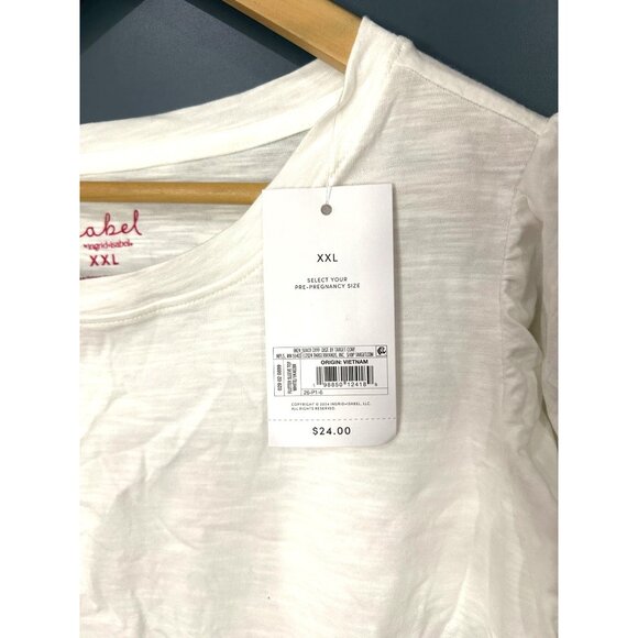 NEW Ingrid + Isabel White Maternity T-Shirt XXL Soft Cotton with Flutter Sleeves - Picture 3 of 4